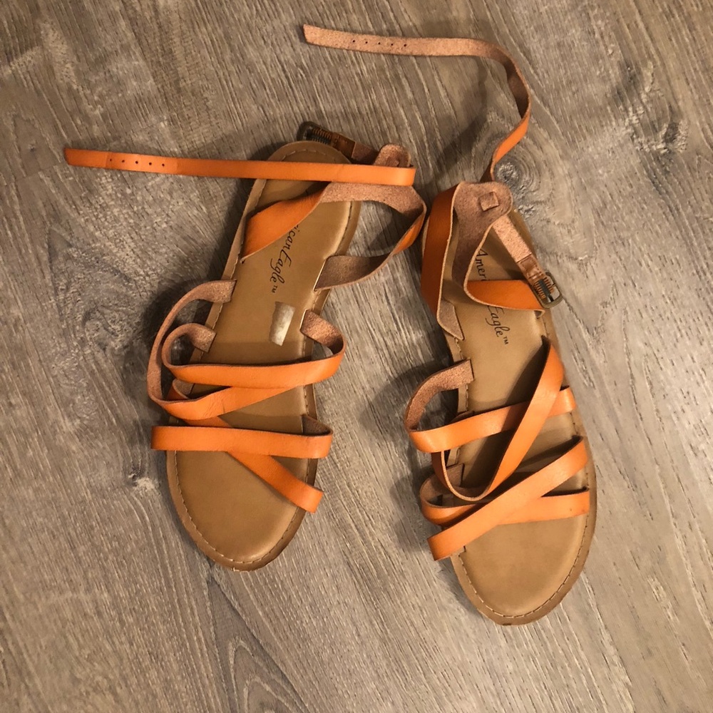 Women's Tan American Eagle Strappy Sandals